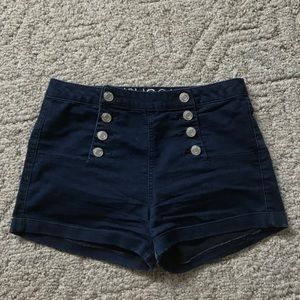dark navy blue high waisted shorts